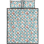 Snowman Emoji Pattern Print Quilt Bed Set