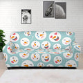 Snowman Emoji Pattern Print Sofa Cover