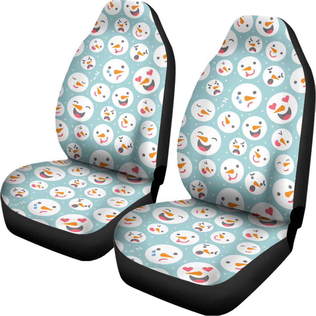 Snowman Emoji Pattern Print Universal Fit Car Seat Covers