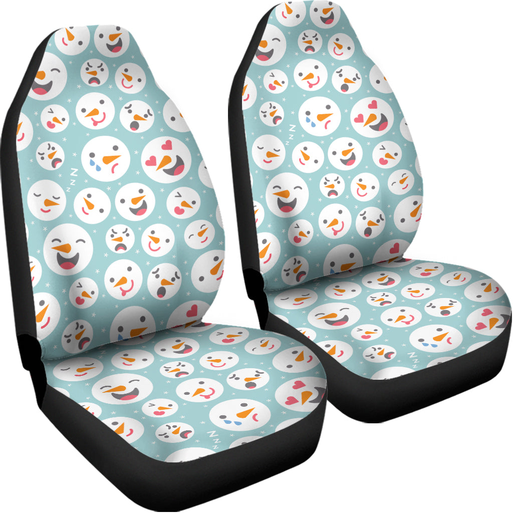 Snowman Emoji Pattern Print Universal Fit Car Seat Covers