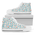 Snowman Emoji Pattern Print White High Top Sneakers