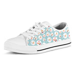 Snowman Emoji Pattern Print White Low Top Shoes
