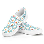Snowman Emoji Pattern Print White Slip On Shoes