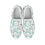 Snowman Emoji Pattern Print White Slip On Shoes