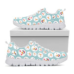 Snowman Emoji Pattern Print White Sneakers