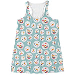 Snowman Emoji Pattern Print Women's Racerback Tank Top