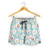 Snowman Emoji Pattern Print Women's Shorts