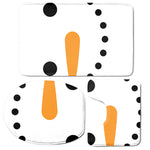 Snowman Face Print 3 Piece Bath Mat Set