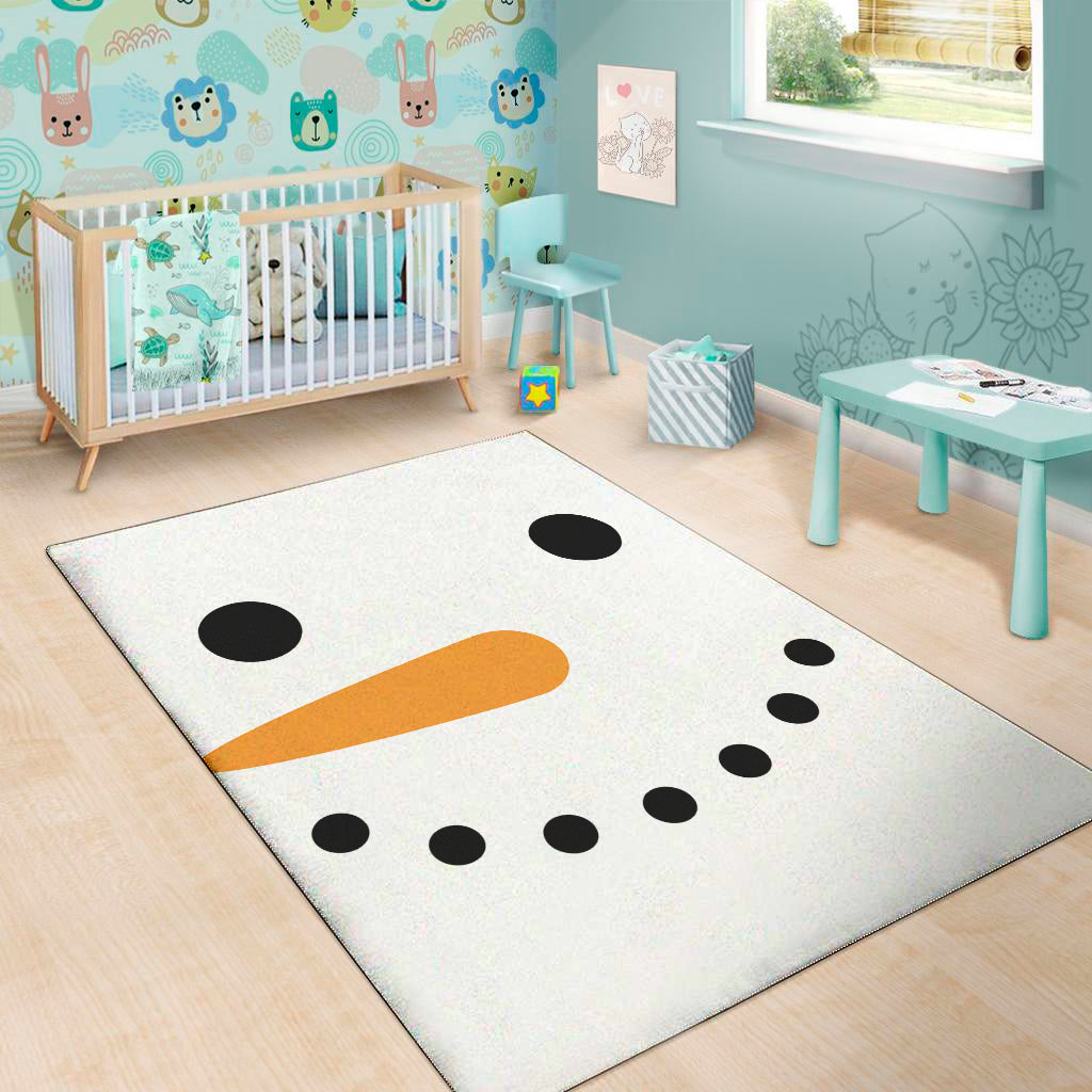 Snowman Face Print Area Rug