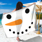 Snowman Face Print Beach Sarong Wrap