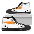 Snowman Face Print Black High Top Sneakers