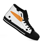 Snowman Face Print Black High Top Shoes