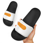 Snowman Face Print Black Slide Sandals