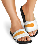 Snowman Face Print Black Slide Sandals