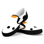 Snowman Face Print Black Slip On Shoes