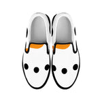 Snowman Face Print Black Slip On Shoes