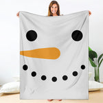 Snowman Face Print Blanket
