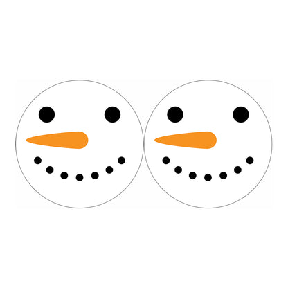 Snowman Face Print Car Coasters