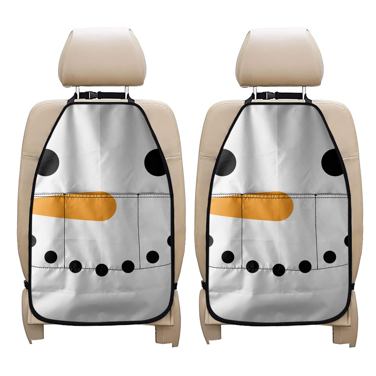 Snowman Face Print Car Seat Organizers