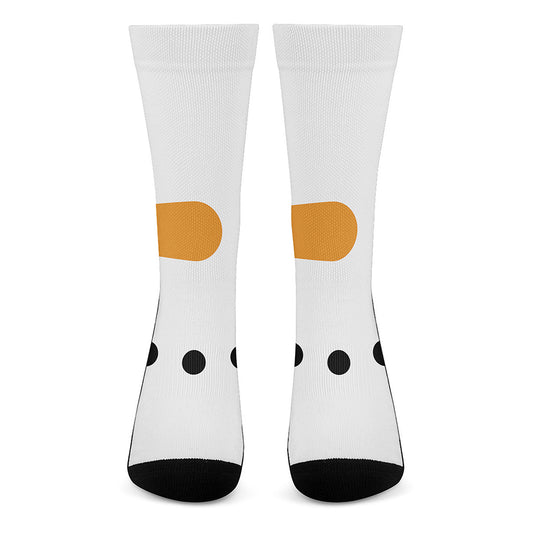 Snowman Face Print Crew Socks