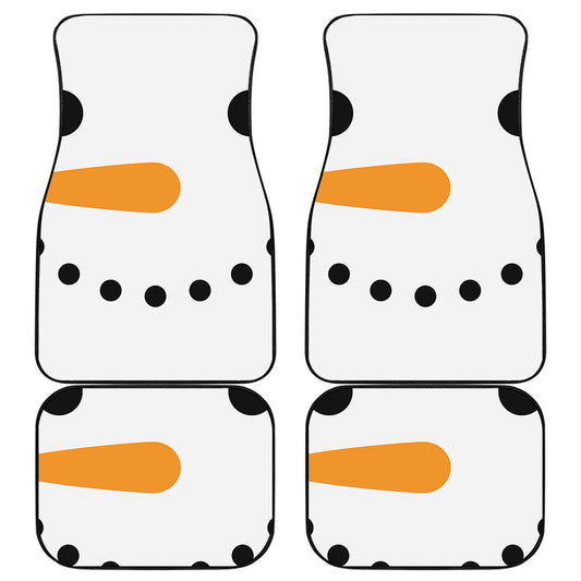 Snowman Face Print Front and Back Car Floor Mats
