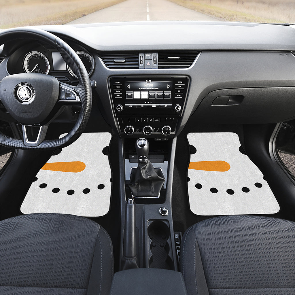 Snowman Face Print Front and Back Car Floor Mats