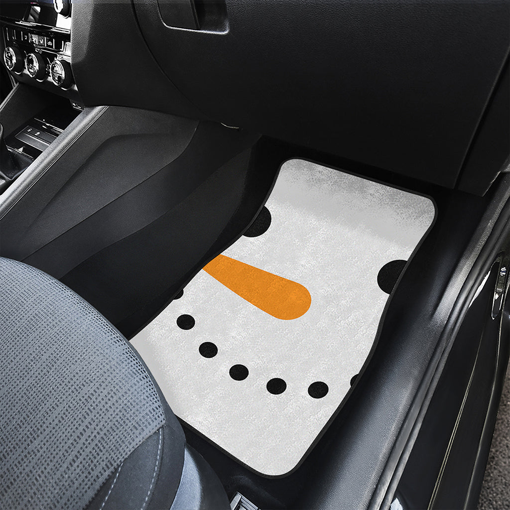 Snowman Face Print Front and Back Car Floor Mats