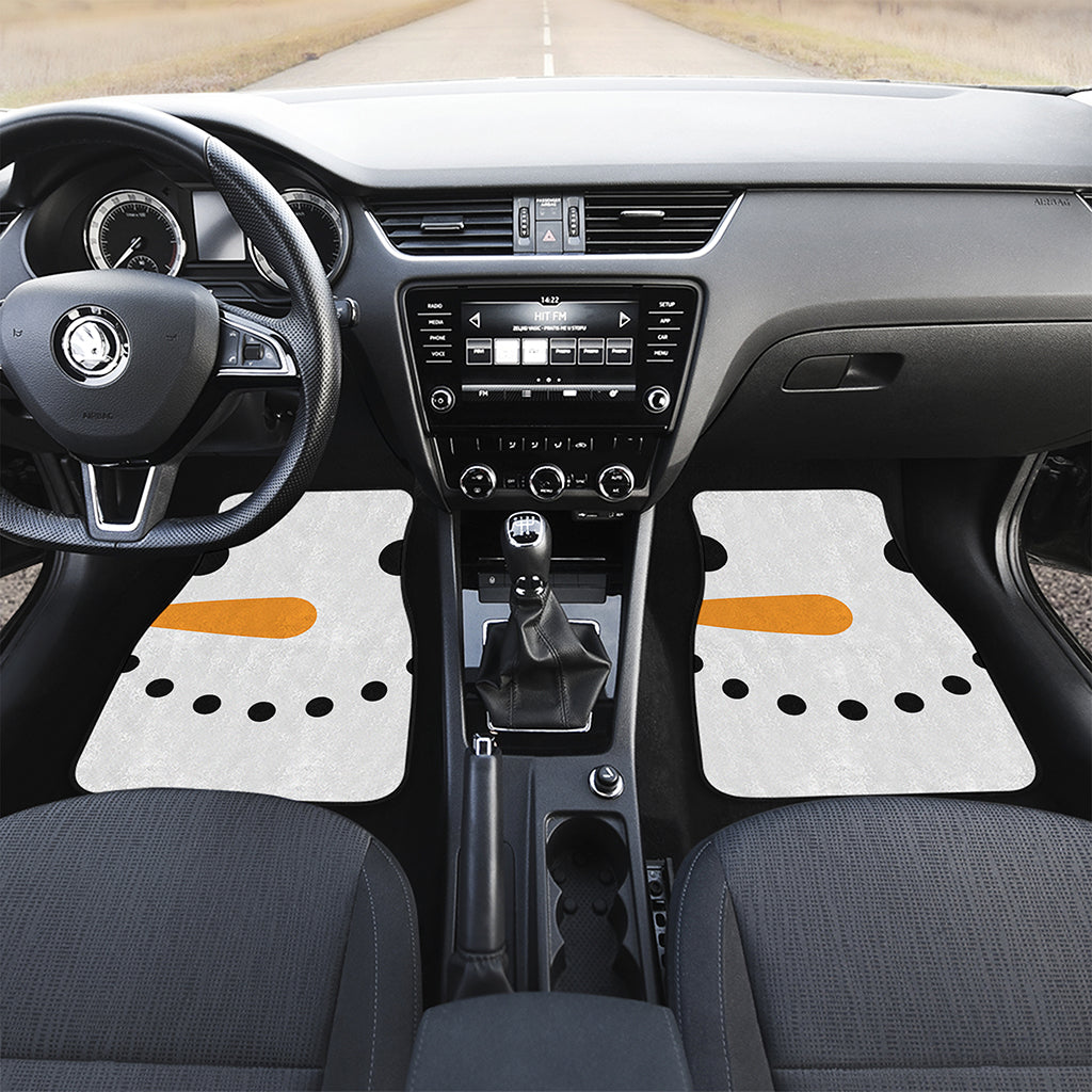 Snowman Face Print Front Car Floor Mats