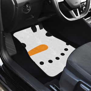 Snowman Face Print Front Car Floor Mats