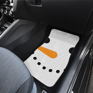 Snowman Face Print Front Car Floor Mats