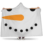 Snowman Face Print Hooded Blanket