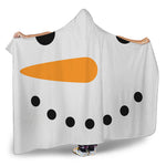 Snowman Face Print Hooded Blanket