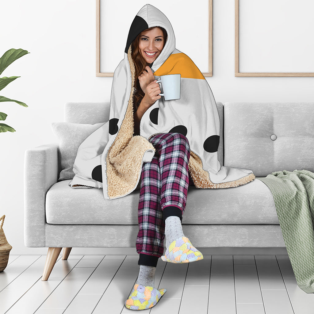 Snowman Face Print Hooded Blanket