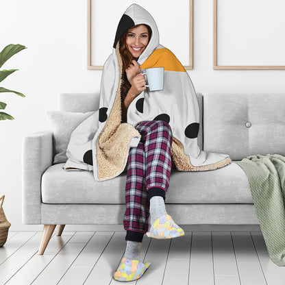 Snowman Face Print Hooded Blanket