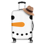 Snowman Face Print Luggage Cover