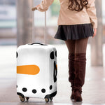 Snowman Face Print Luggage Cover