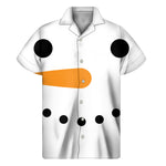 Snowman Face Print Men's Short Sleeve Shirt