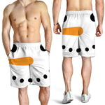 Snowman Face Print Men's Shorts