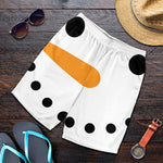 Snowman Face Print Men's Shorts