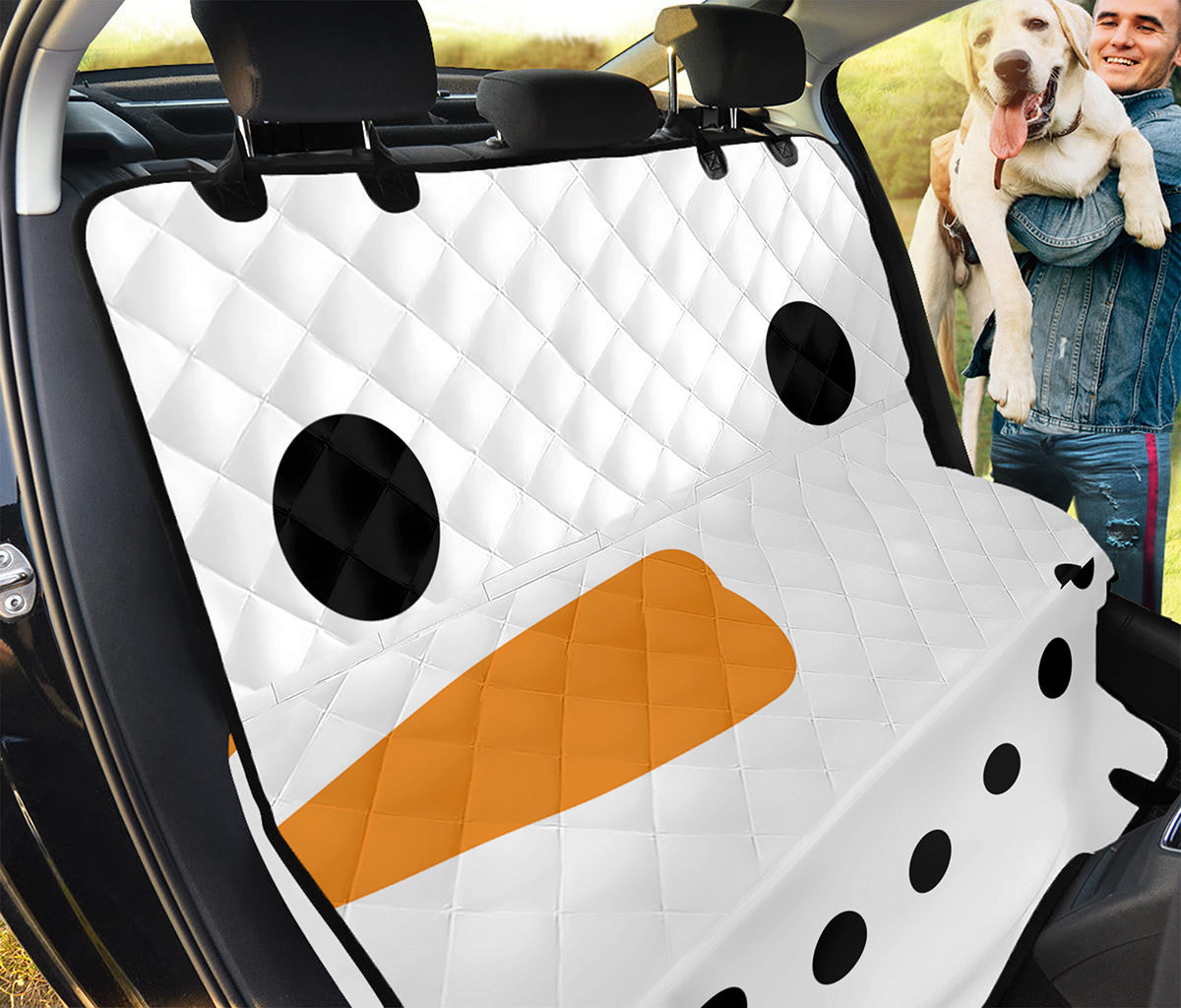 Snowman Face Print Pet Car Back Seat Cover
