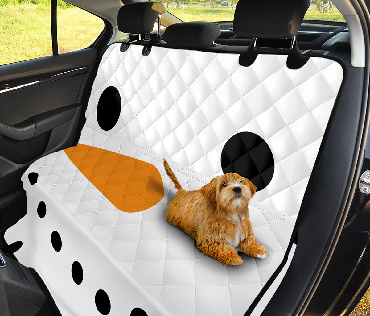 Snowman Face Print Pet Car Back Seat Cover
