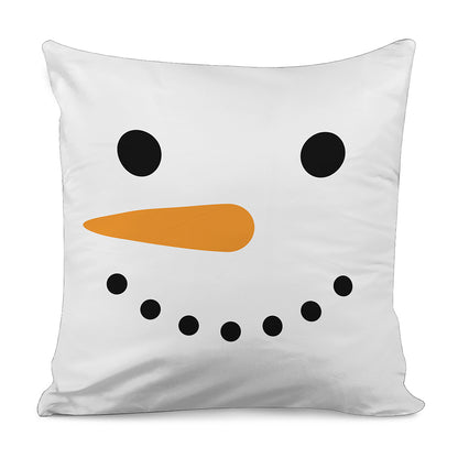 Snowman Face Print Pillow Cover