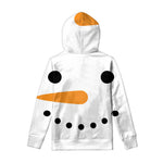 Snowman Face Print Pullover Hoodie
