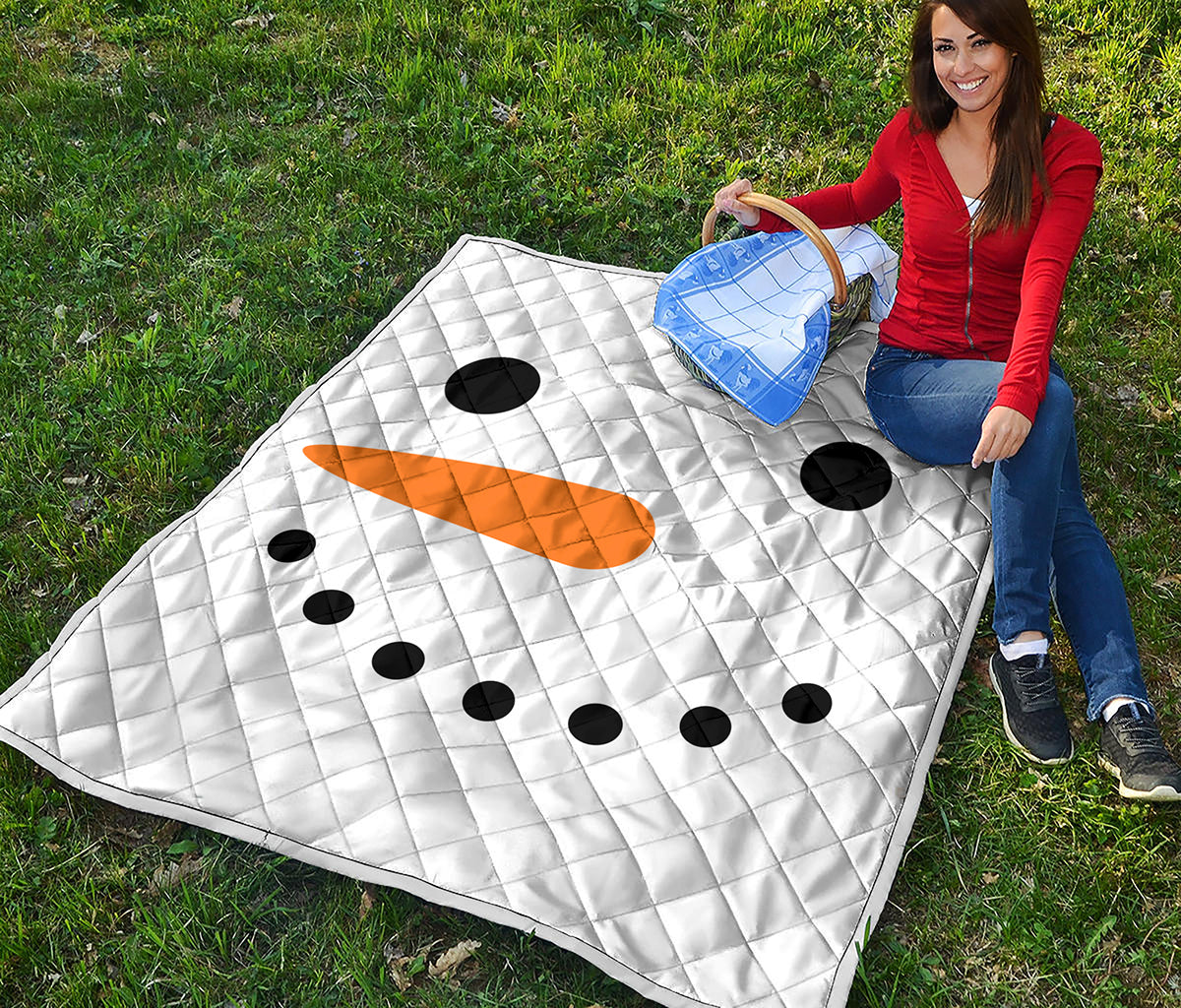 Snowman Face Print Quilt