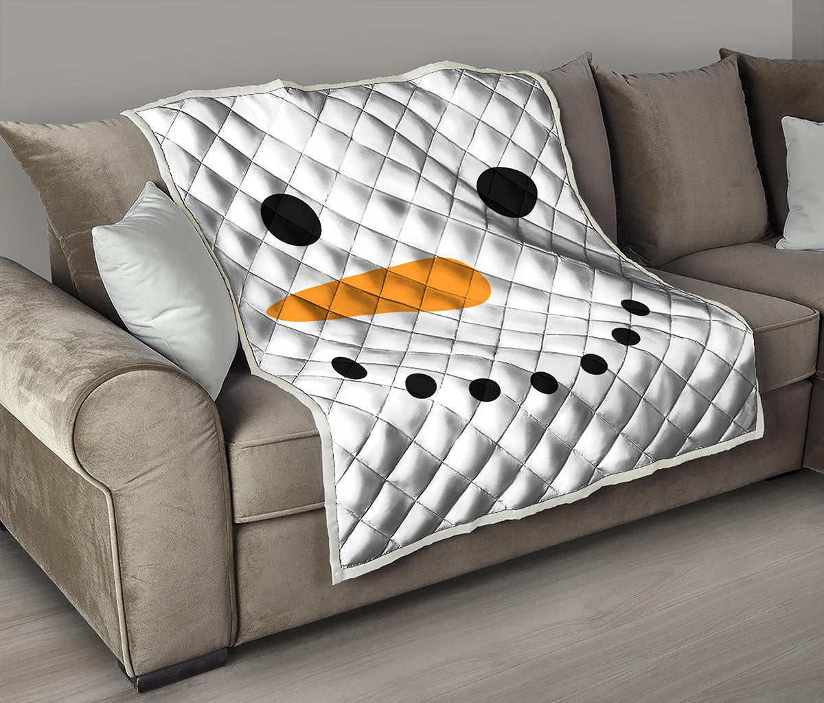 Snowman Face Print Quilt