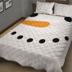 Snowman Face Print Quilt Bed Set
