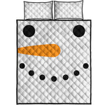 Snowman Face Print Quilt Bed Set