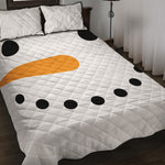 Snowman Face Print Quilt Bed Set