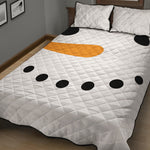 Snowman Face Print Quilt Bed Set