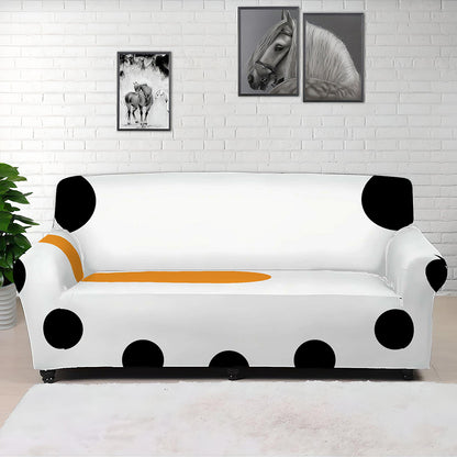 Snowman Face Print Sofa Cover